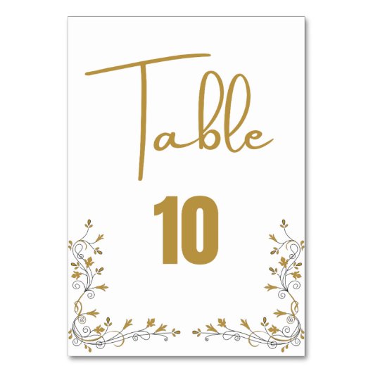 Tischnummer-Hochzeitkarte Tischnummer (Vorderseite)