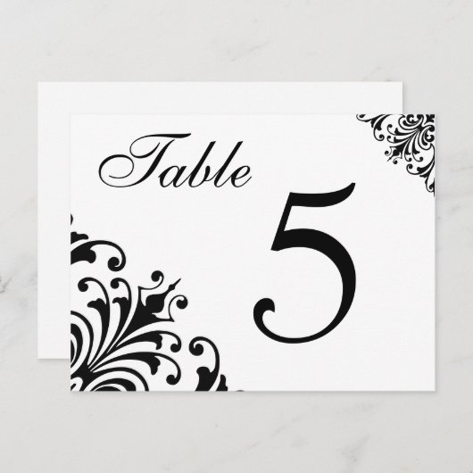 Tischnummer-Hochzeits-Empfangs-Karten Postkarte (Vorne/Hinten)