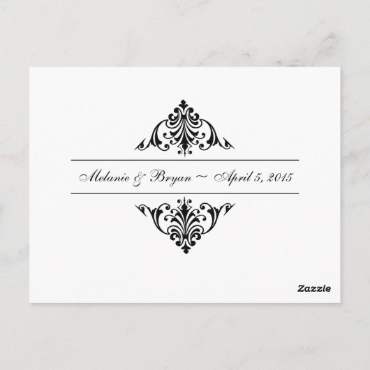 Tischnummer-Hochzeits-Empfangs-Karten Postkarte (Rückseite)