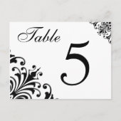 Tischnummer-Hochzeits-Empfangs-Karten Postkarte (Vorderseite)
