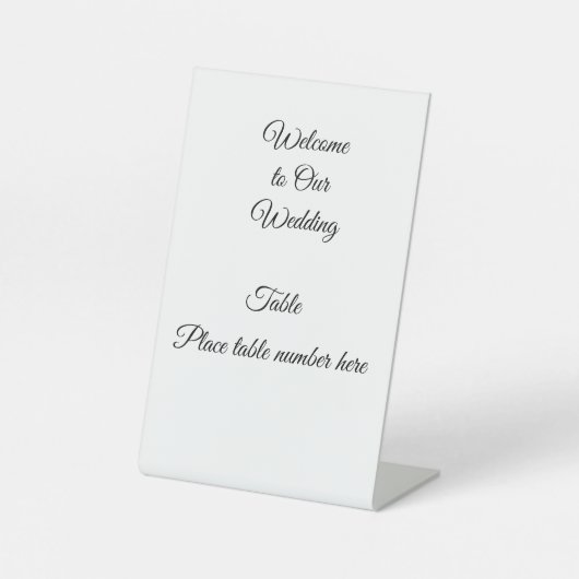 Tischnummer Hochzeitsempfang Sockelschild (Vorderseite)