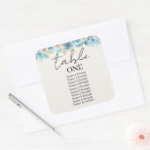 Tischnummer Hochzeitsskartentabelle Hinzufügen von Quadratischer Aufkleber (Umschlag)