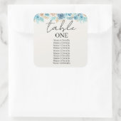 Tischnummer Hochzeitsskartentabelle Hinzufügen von Quadratischer Aufkleber (Tasche)