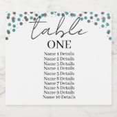 Tischnummer Hochzeitsskartentabelle Hinzufügen von Schaumweinetikett (Einzelnes Label)