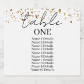 Tischnummer Hochzeitsskartentabelle Hinzufügen von Schaumweinetikett (Einzelnes Label)