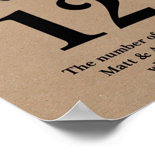 Tischnummer Hochzeitssymbol Poster (Ecke)