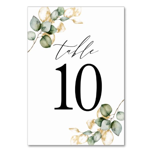 Tischnummer im Grünen 10 (Vorderseite)