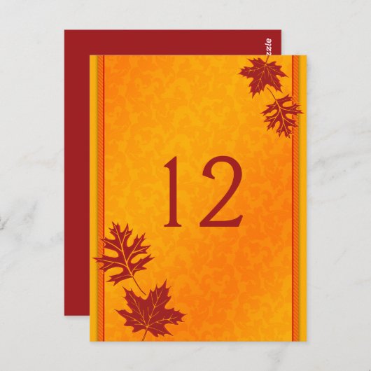Tischnummer im Herbst (Vorne/Hinten)