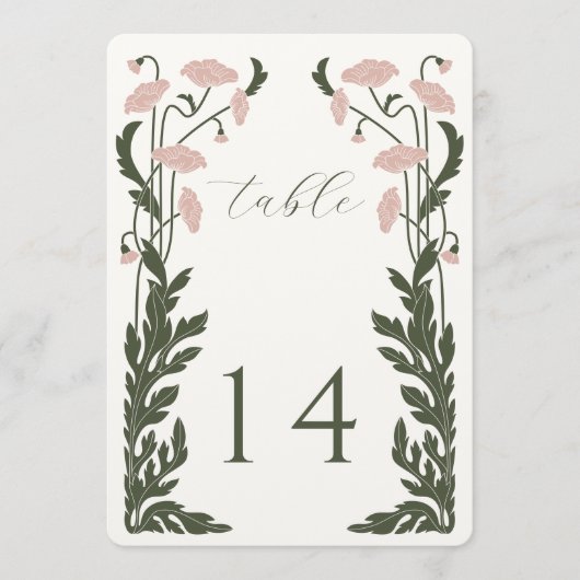 Tischnummer Jugendstil (Vorderseite)