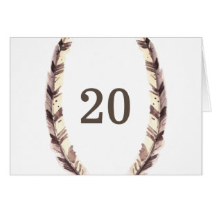 Tischnummer-Karte an der Vorderseite