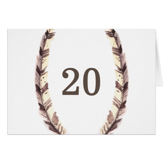 Tischnummer-Karte an der Vorderseite (Vorderseite (Horizontal))