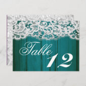 Tischnummer-Karte Aquamarine Holzspitze Postkarte (Vorne/Hinten)