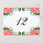 Tischnummer-Karte des Blumenrosa-Hibiskus Empfang Postkarte (Rückseite)