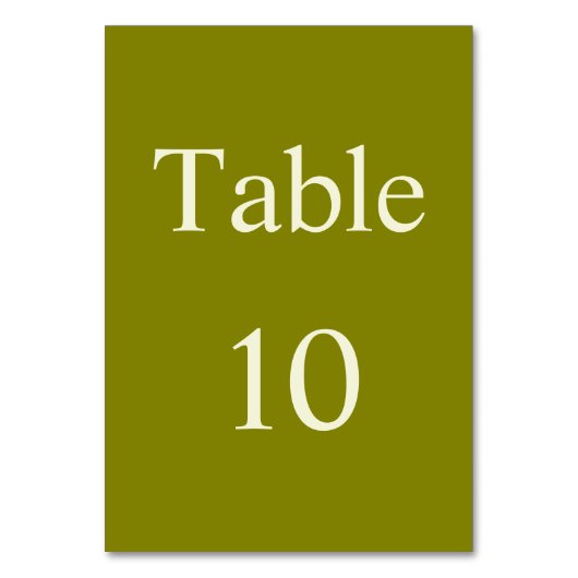 Tischnummer-Karte Einzigartig Solid-Color Tischnummer (Rückseite)