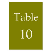 Tischnummer-Karte Einzigartig Solid-Color Tischnummer (Vorderseite)