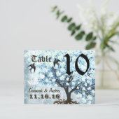 Tischnummer-Karte für Blaue Bäume aus dem Herzen Postkarte (Stehend Vorderseite)