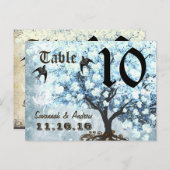 Tischnummer-Karte für Blaue Bäume aus dem Herzen Postkarte (Vorne/Hinten)