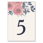 Tischnummer-Karte für Blush-Poppies Tischnummer (Rückseite)