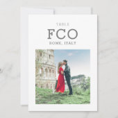 Tischnummer-Karte für das Reisethema Zielort Foto (Vorderseite)