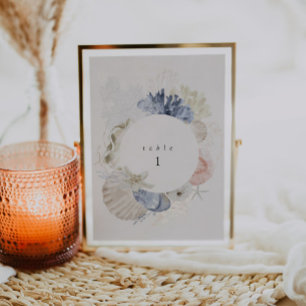 Tischnummer-Karte für das Ziel Beach Einladung