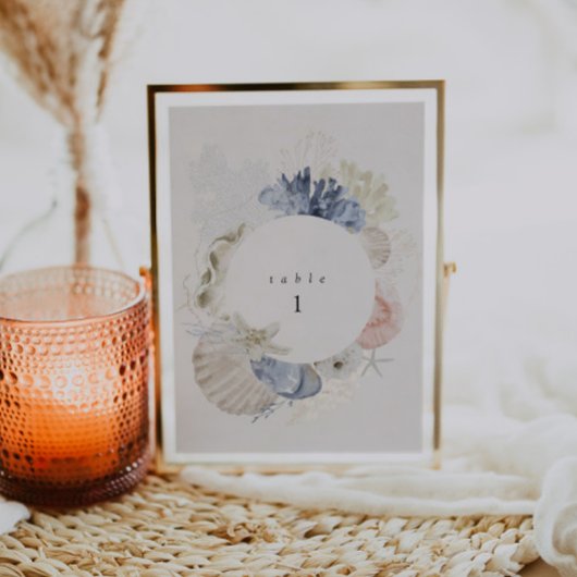 Tischnummer-Karte für das Ziel Beach Einladung