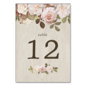 Tischnummer-Karte für Vintage französische Rose Tischnummer (Rückseite)
