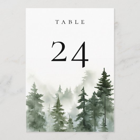 Tischnummer-Karte für Wildkiefernwälder Programm (Vorderseite)
