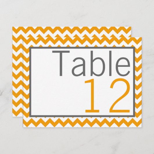 Tischnummer-Karte Gelbgraue, Zickzack Bezeichnung Postkarte (Vorne/Hinten)