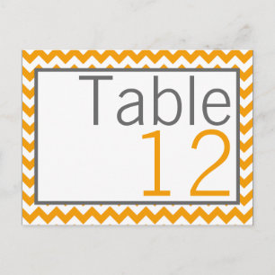 Tischnummer-Karte Gelbgraue, Zickzack Bezeichnung Postkarte
