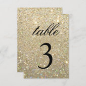 Tischnummer-Karte - goldenes Leuchtfeld Einladung (Vorne/Hinten)
