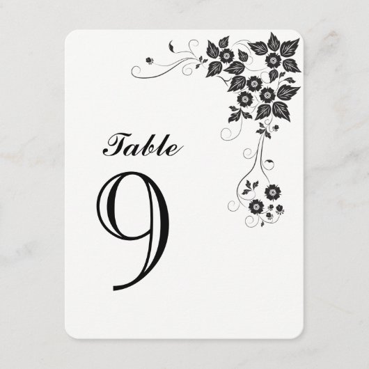 Tischnummer Karte Nummer-9 (Vorderseite)