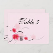Tischnummer Karte Rosa Blossom Doppeltes Glück (Vorne/Hinten)