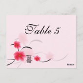 Tischnummer Karte Rosa Blossom Doppeltes Glück (Rückseite)