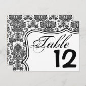 Tischnummer-Karte Schwarz-weiß Damask Lace Print P Postkarte (Vorne/Hinten)