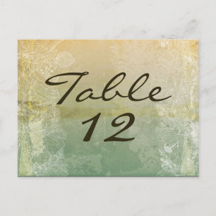 Tischnummer Karte Vintag Blumen Antike Viktorianis