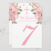 Tischnummer-Karten für die Blumengemeinde Einladung (Vorne/Hinten)