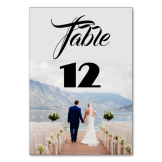 Tischnummer-Karten für Hochzeiten von Foto Tischnummer