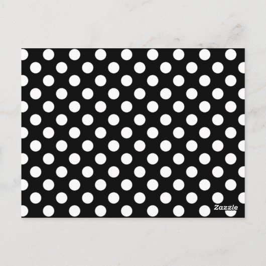 Tischnummer-Karten für Schwarz-Weiß-Polka Postkarte (Rückseite)