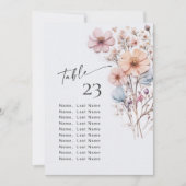 Tischnummer-Karten für wild lebende Blume Einladung (Vorderseite)