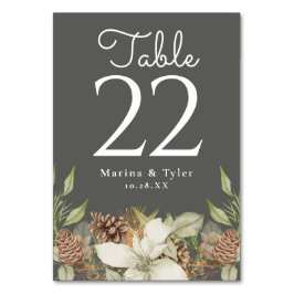 Tischnummer-Karten für Winterpine Tischnummer