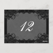 Tischnummer-Karten mit schwarzem und grauem Empfan Postkarte (Rückseite)