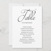 Tischnummer-Kartenkarten für Schwarze Kalligrafie Einladung (Vorderseite)