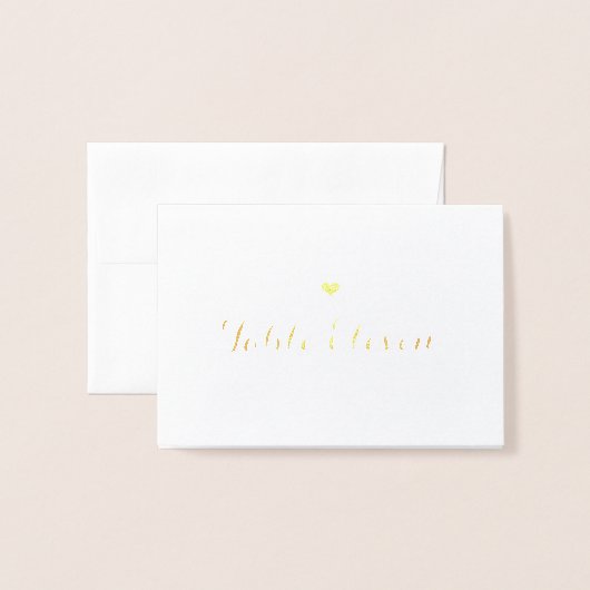 Tischnummer Kleines Herz Platzkarte Gold (Rückseite mit Umschlag)