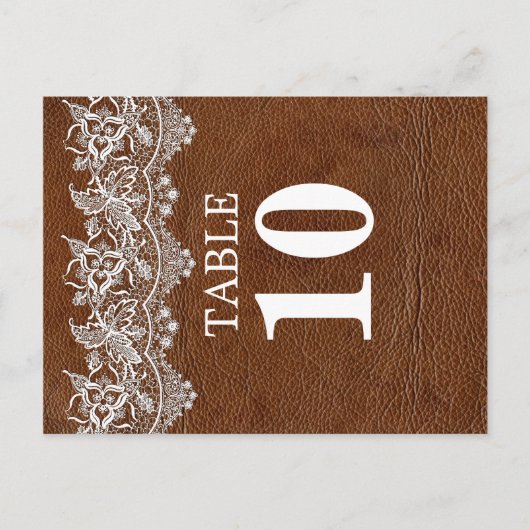 Tischnummer Leder- und Spitzenaussehen (Vorderseite)