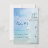 Tischnummer-Lighthouse-Hochzeit Einladung (Vorderseite)
