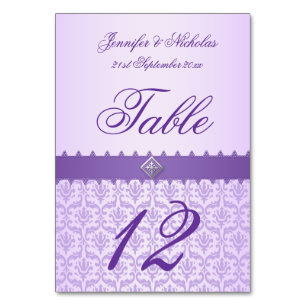 Tischnummer Lilac Damask & Lila Multifunktionsleis