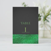 Tischnummer Lime Green Modern Glam Sequins (Stehend Vorderseite)