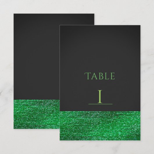 Tischnummer Lime Green Modern Glam Sequins (Vorne/Hinten)