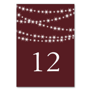 Tischnummer - Marsala Twinkle-Lichter