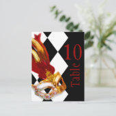 Tischnummer Masquerade Schwarz-weiß Red (Stehend Vorderseite)